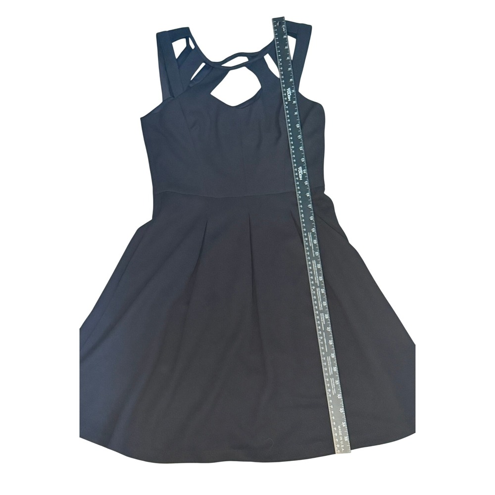 Betsey Johnson Navy Fit & Flare Cocktail Dress | Geometric Cutout | Size 6 - Picture 9 of 11